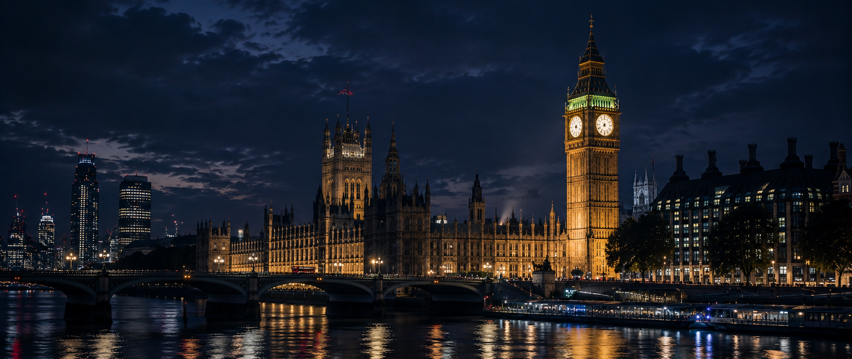 London skyline at night